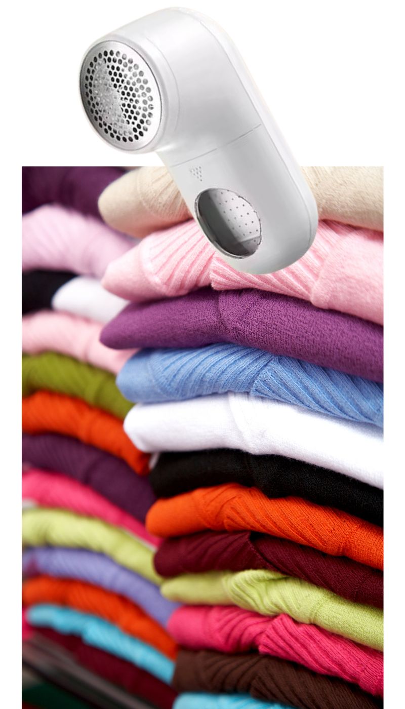 bundle of clothes in a wardrobe