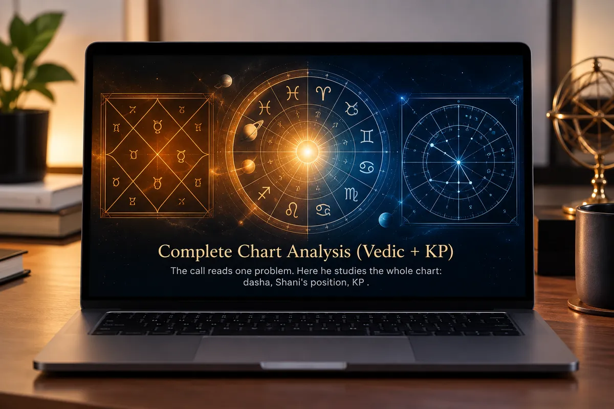 Detailed celestial birth chart analysis revealing planetary alignments and focal points