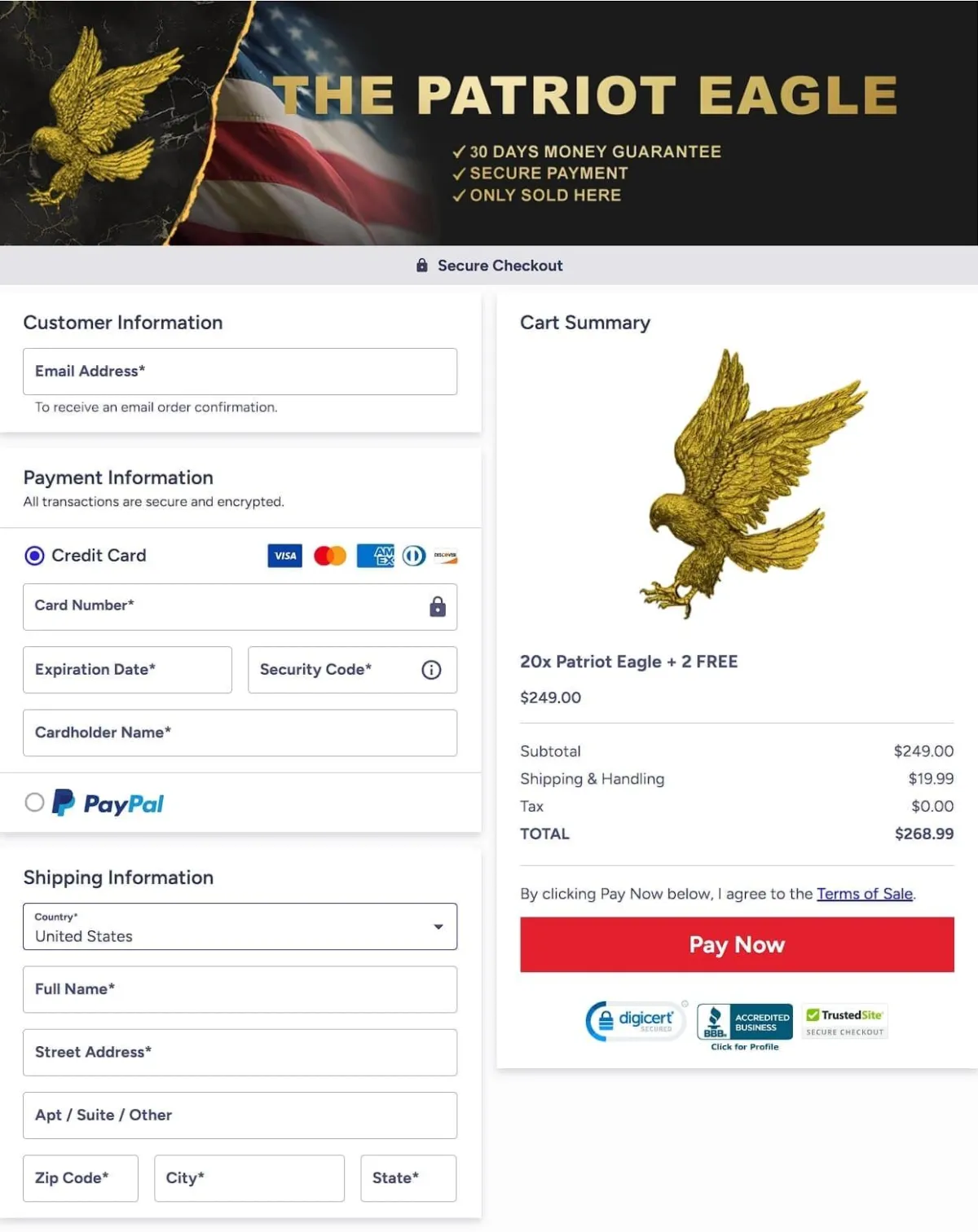 golden patriot eagle official usa website