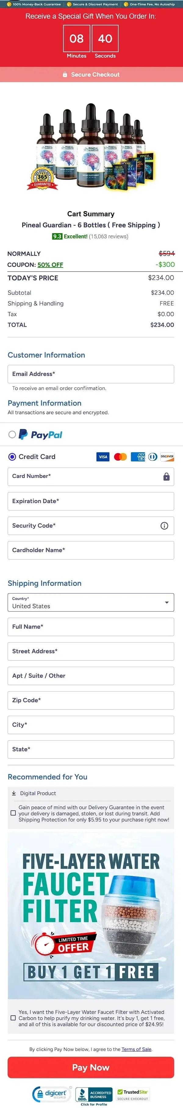 pineal guardian checkout page