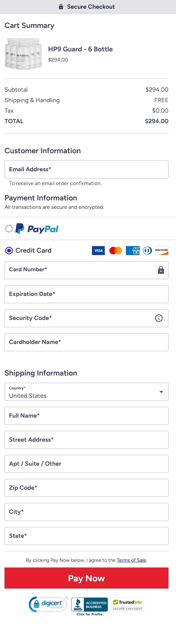 hp9 guard order official site
