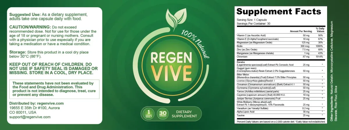 regenvive ingredient list view