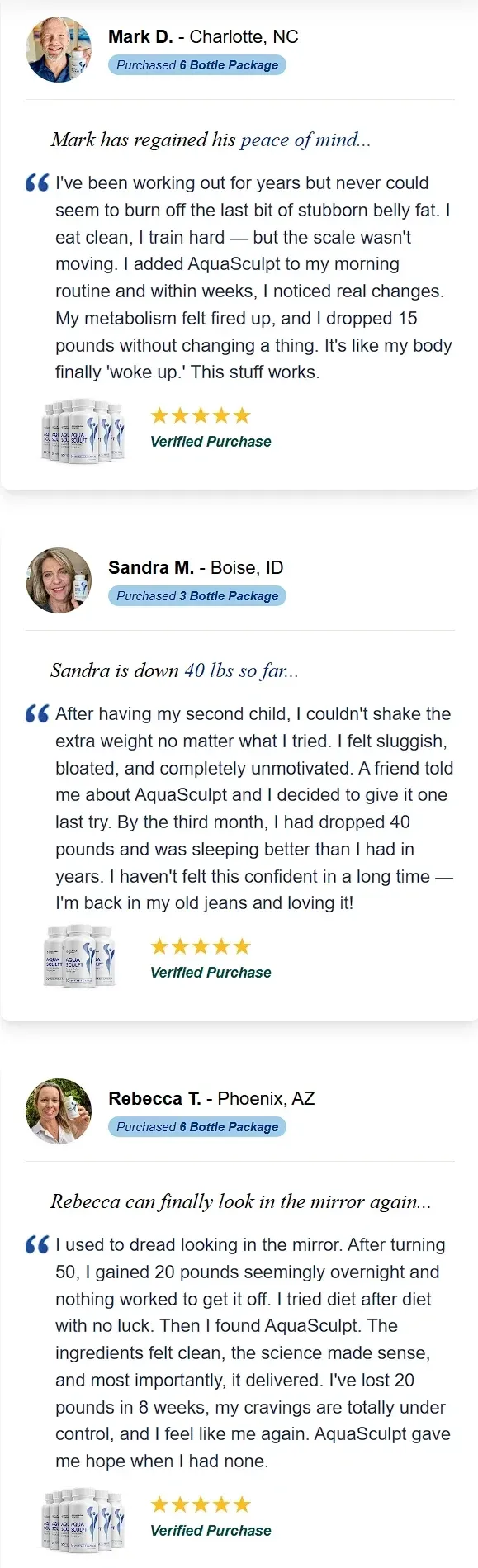 aquasculpt testimonials