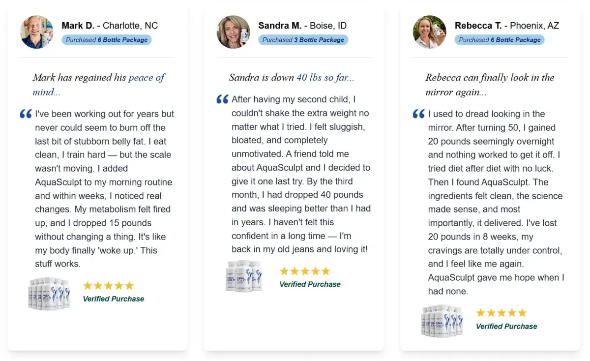aquasculpt testimonials