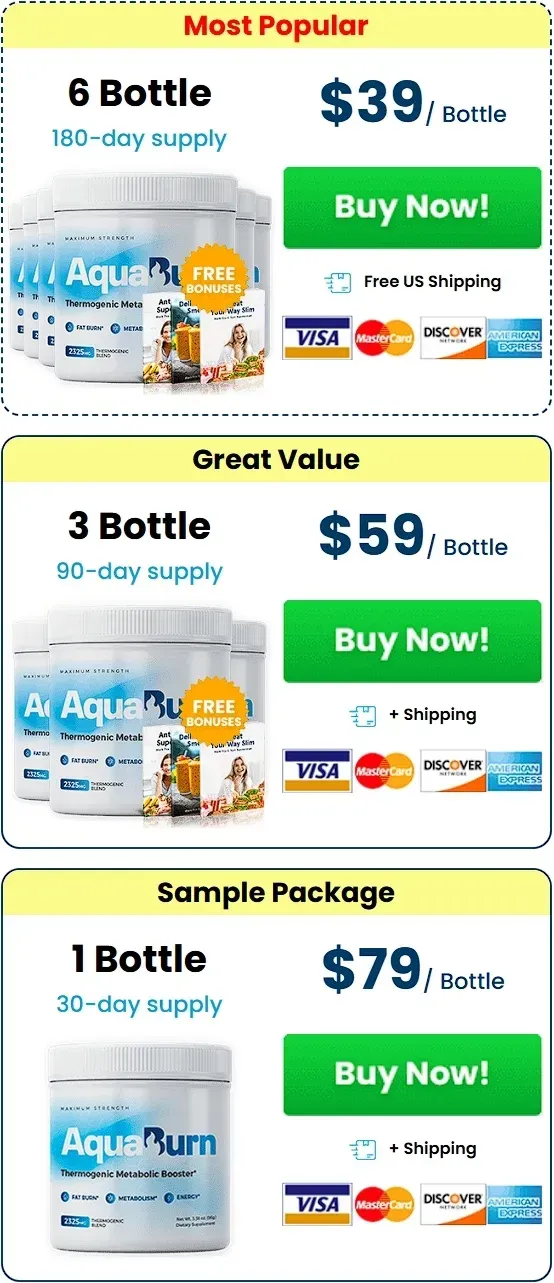 aqua burn bottles price