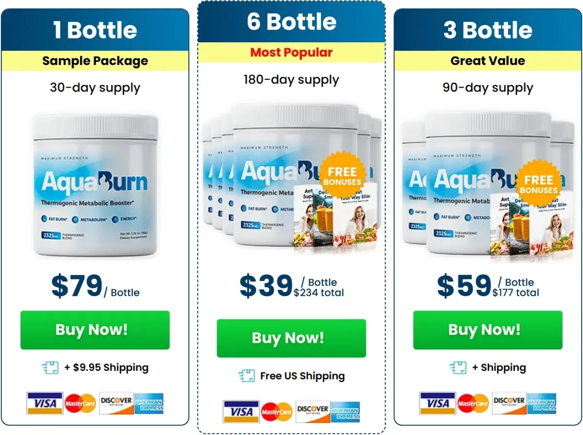 aqua burn price list