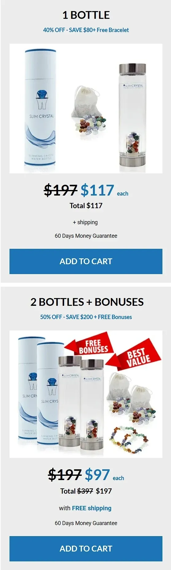slim crystal price list