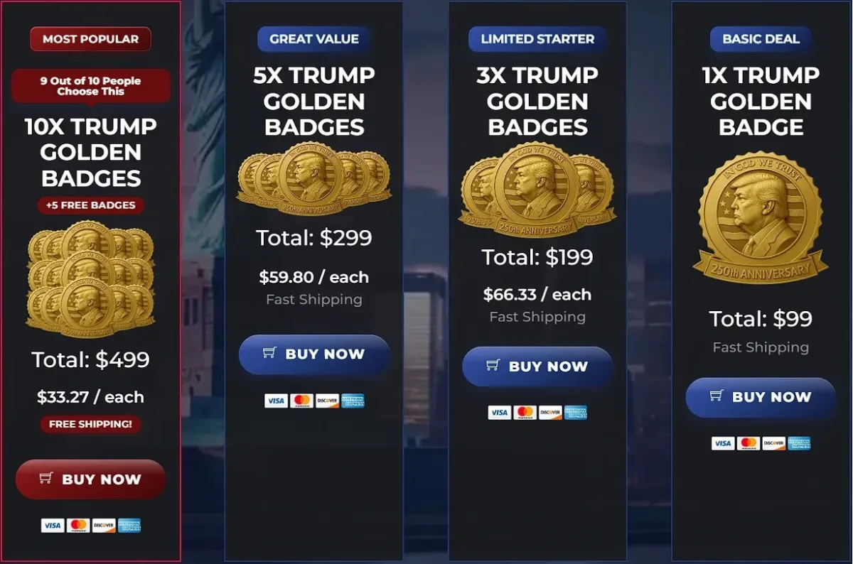 trump golden badge original buy