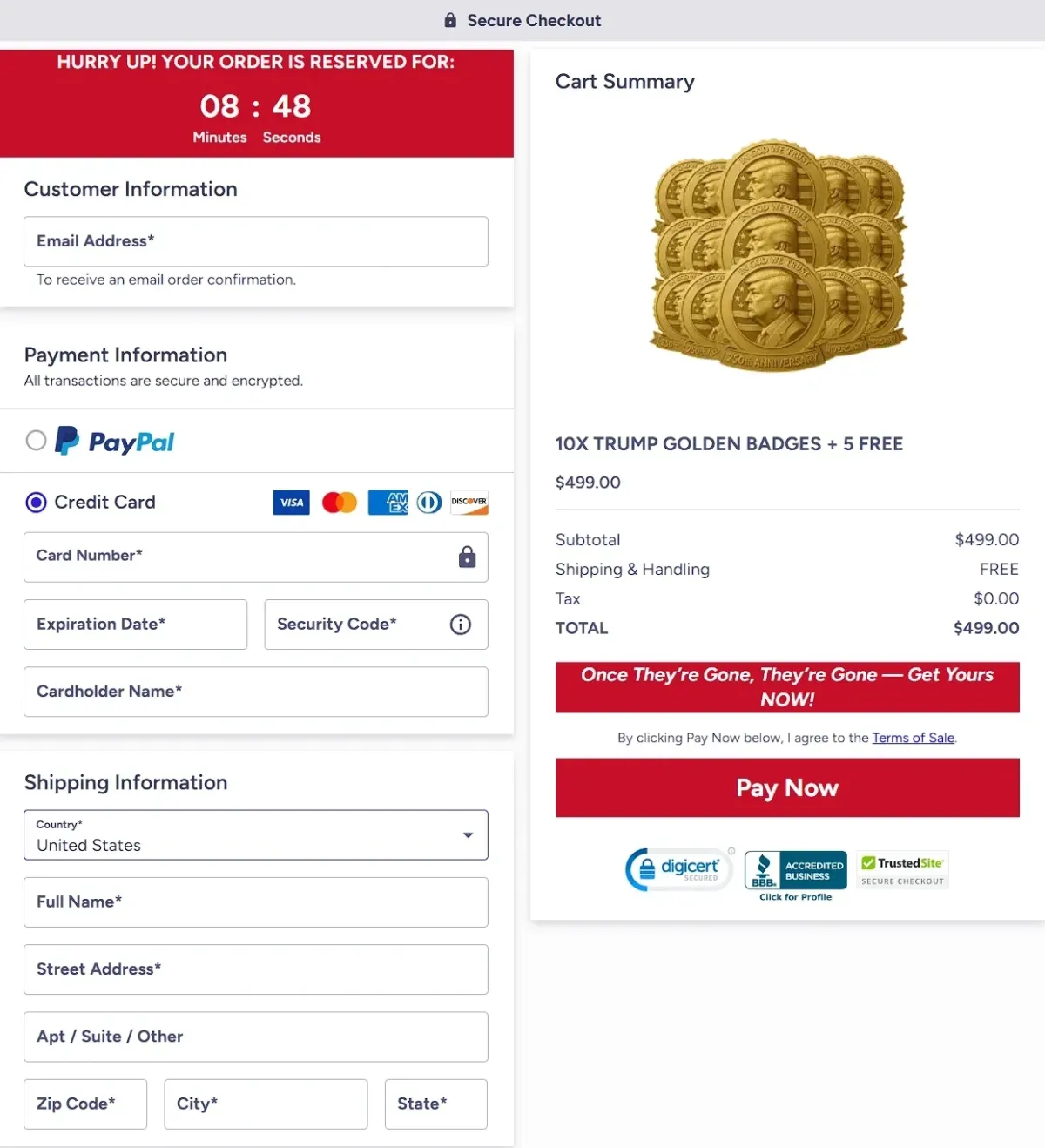 buy trump golden badge original official website