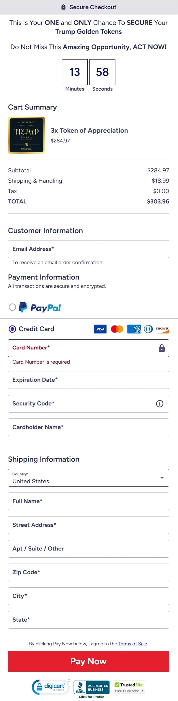 trump token original order