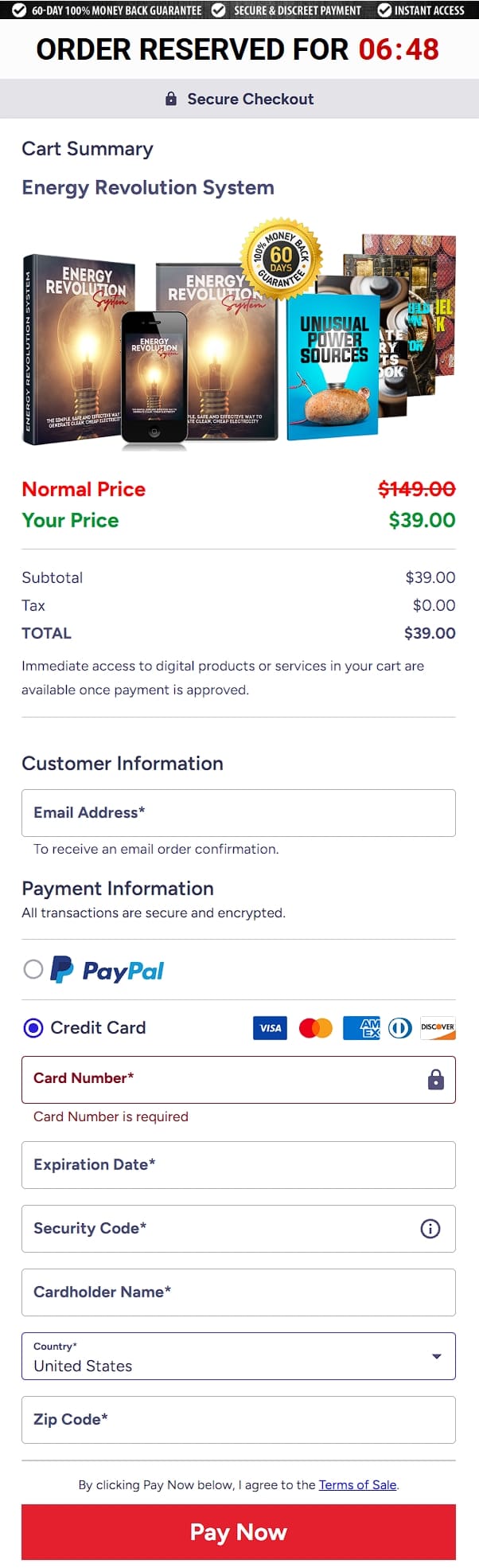 energy revolution system order