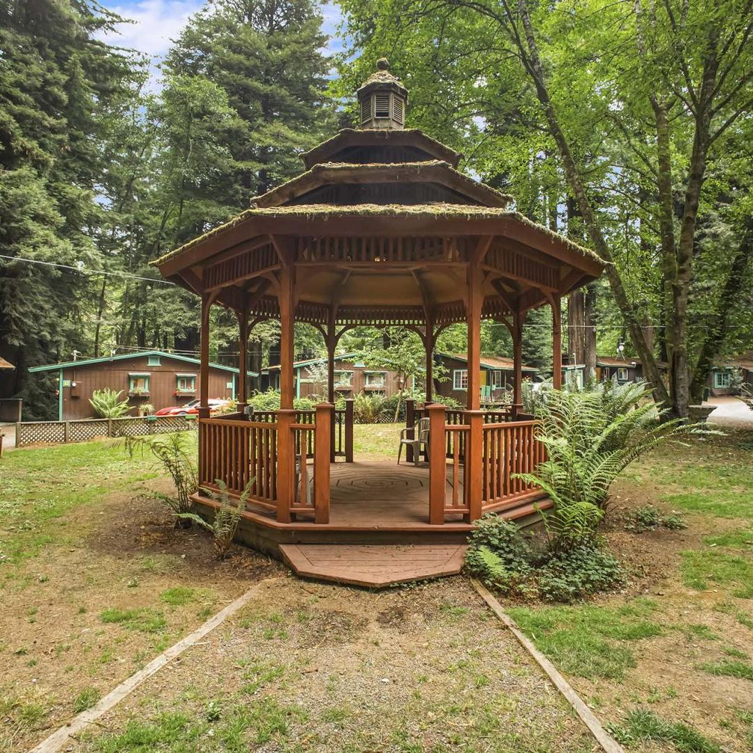 Aerial view of Possum Kingdom RV Resort showing RV sites along Possum Kingdom Lake