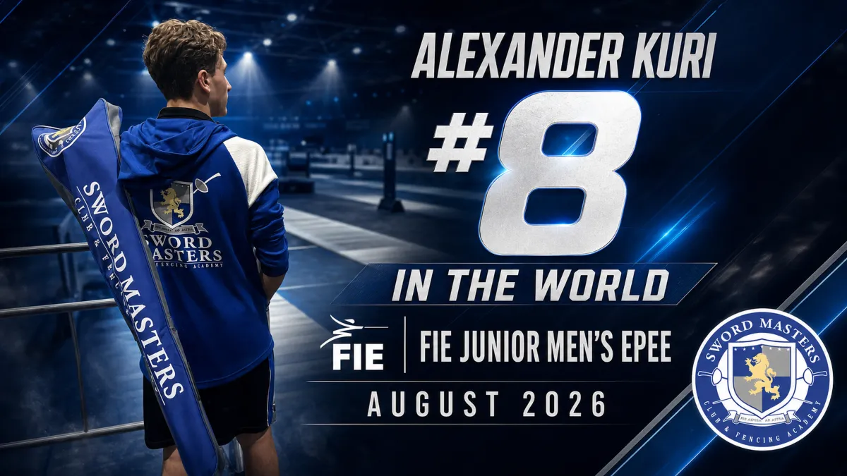 Alexander Kuri ranked number eight in the FIE Junior Men’s Épée World Rankings in August 2026.
