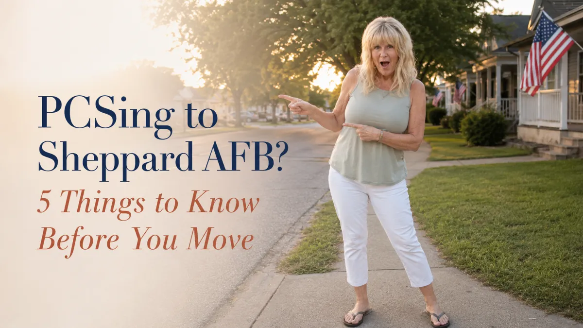 Debbie Dobbins sharing five PCS tips for military families relocating to Sheppard Air Force Base in Wichita Falls, Texas