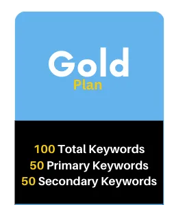 Our Gold SEO plan utilizes 100 keywords and will rank your website higher on Google.