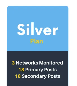 Silver Social Media Plan Social media marketing, social media optimization. Make your social media create cross-traffic with your website and generate revenue.