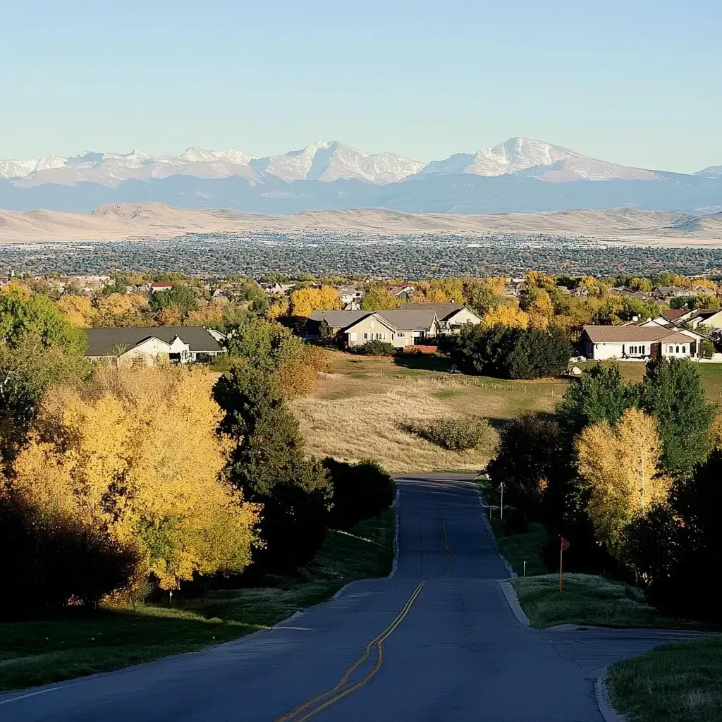 Centennial, CO with the mountains in the distance