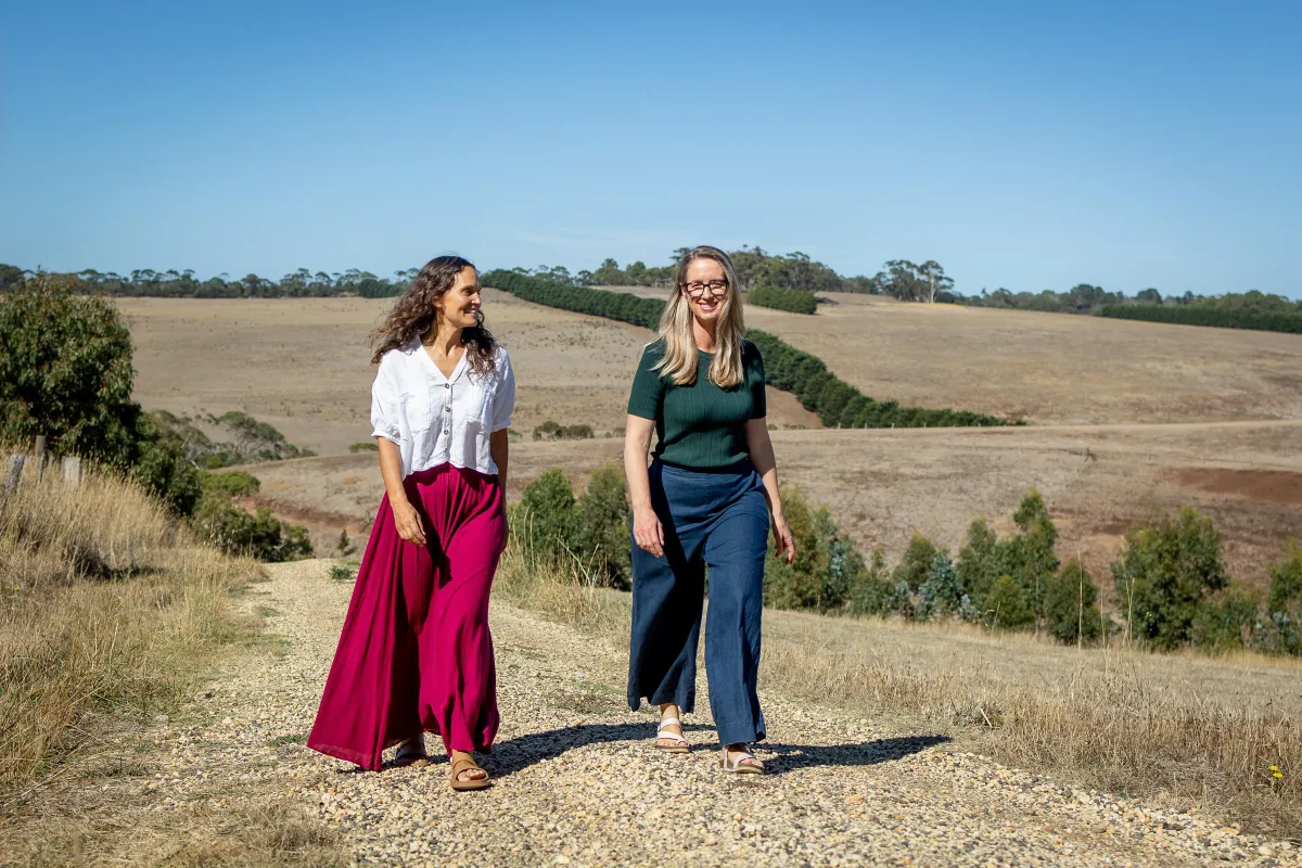 Event space with view over garden and fields.