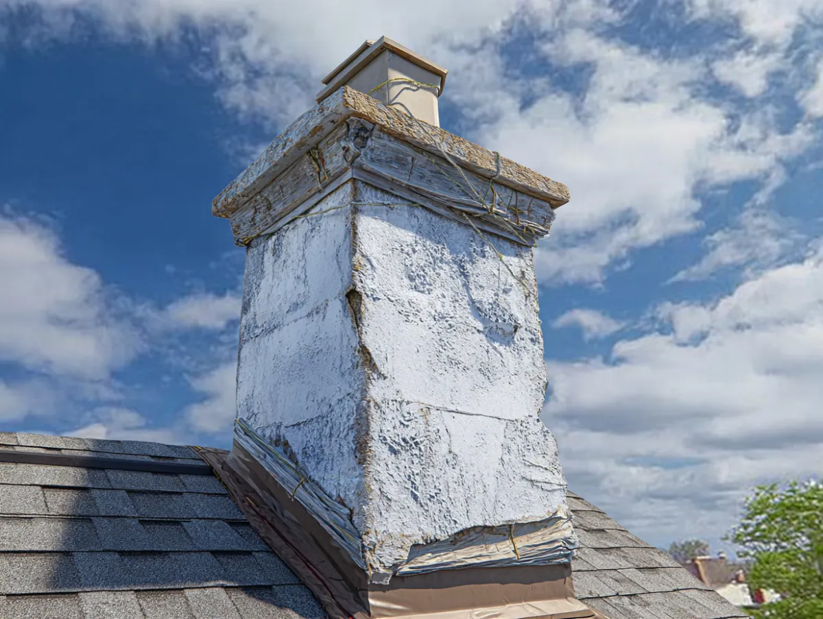 Stucco chimney and wall repairs