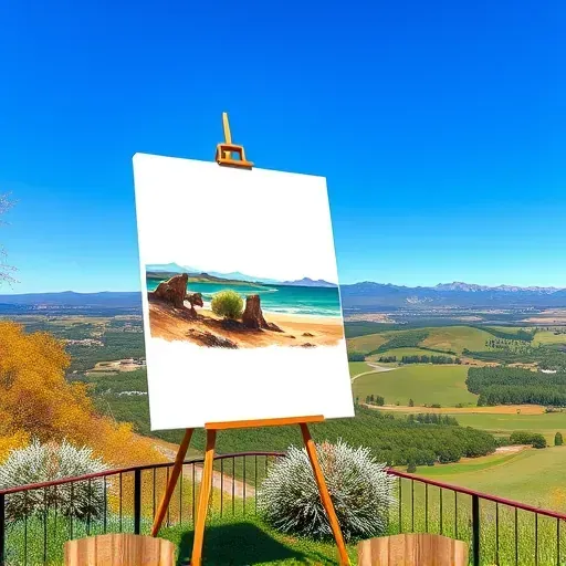 Completed painting displayed in a serene setting in Centennial, Colorado, showcasing vibrant colors and intricate details.