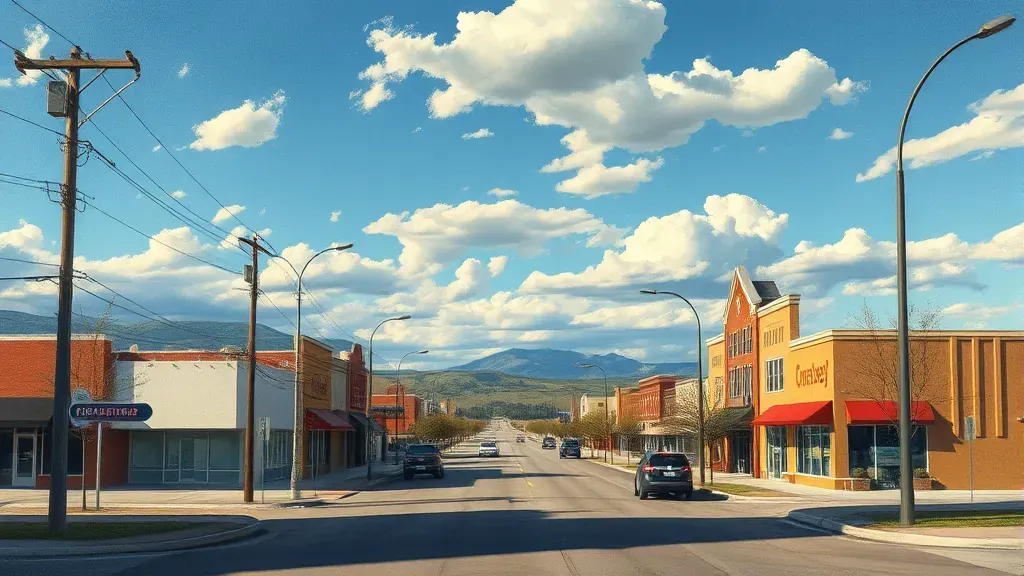 Painting in Commerce City, CO showcasing vibrant colors and abstract designs on a city backdrop.