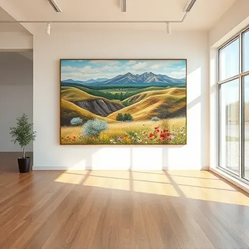 Completed painting displayed in Centennial, Colorado, showcasing vibrant colors and intricate details in a serene setting.