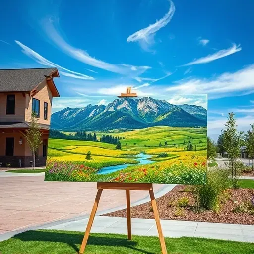 Completed painting showcasing vibrant colors and intricate details in a serene Centennial CO setting.