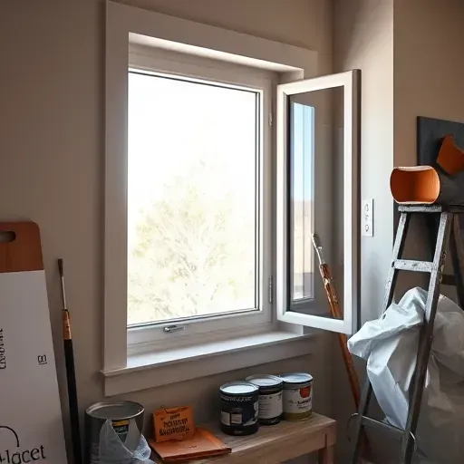 Close-up of a freshly painted window frame showing flawless surfaces and sharp edges in a modern home interior in Centennial Colorado