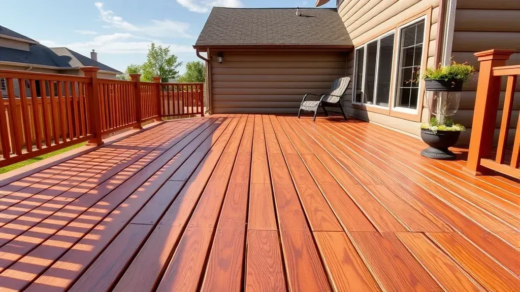 Deck Staining projects in Centennial, CO showcasing vibrant colors and detailed craftsmanship on wooden surfaces.