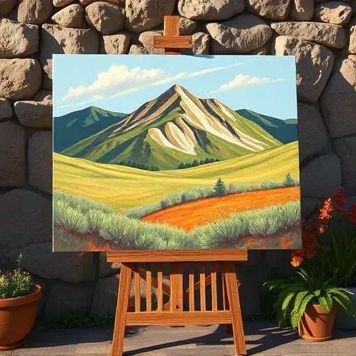 A completed painting displayed in Centennial, CO showcasing vibrant colors and intricate details on canvas.