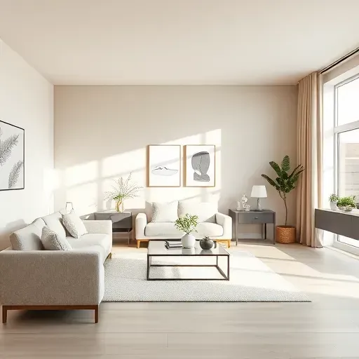 Freshly painted modern living room in Centennial, CO with neutral walls, stylish furniture, and natural light accents.