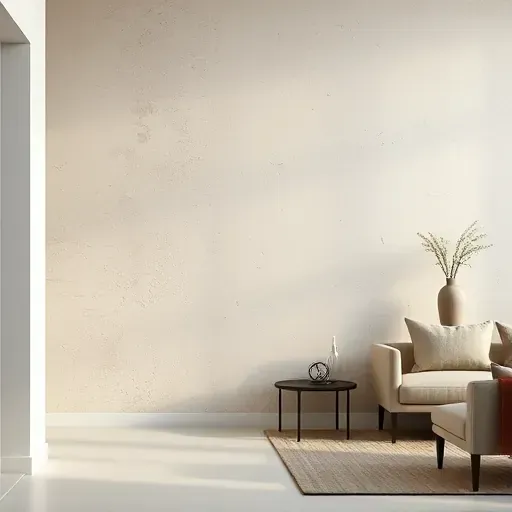 Close-up of elegant textured faux painted wall in a stylish modern living space with natural light and refined decor