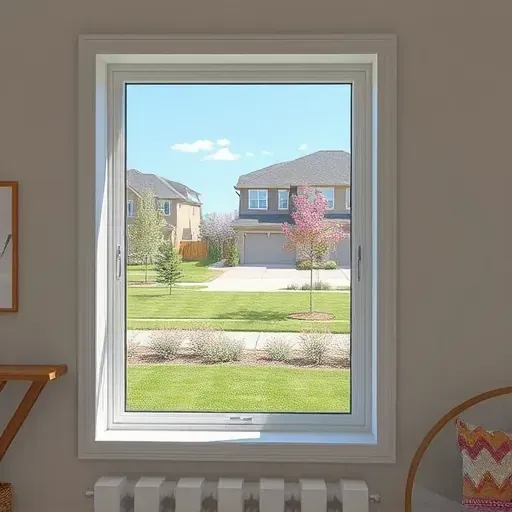 Freshly painted window frame in a modern Colorado home with a suburban neighborhood view and natural lighting