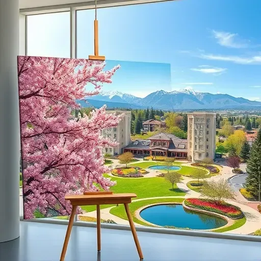 Completed painting showcasing vibrant colors and intricate details in a serene Centennial, CO setting.