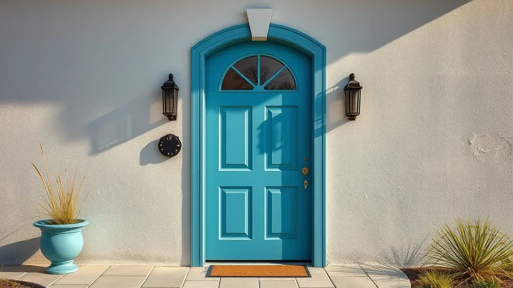Door painting project showcasing vibrant colors in Centennial CO with before and after images.