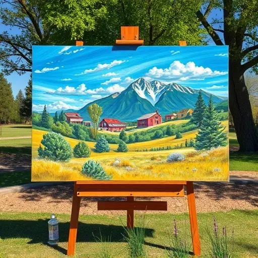 Completed painting in Centennial, CO showcasing vibrant colors and intricate details in an urban setting.