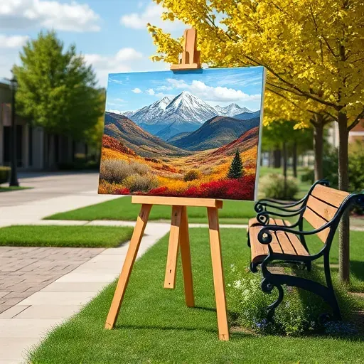 Completed painting displayed in Centennial, CO highlighting vibrant colors and intricate details on canvas.