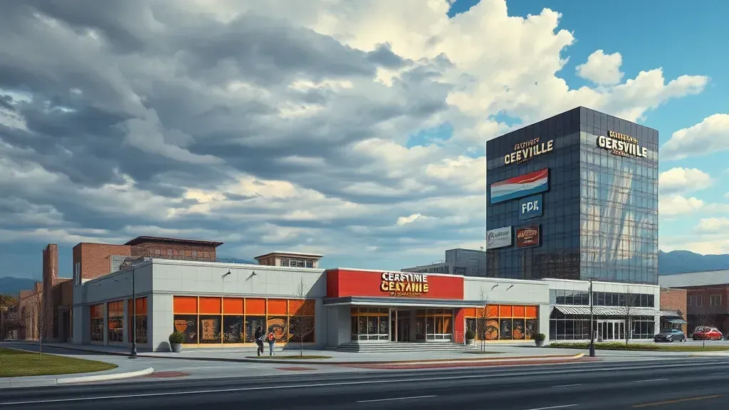 Painting in Louisville, CO showcasing vibrant colors and abstract shapes on canvas.