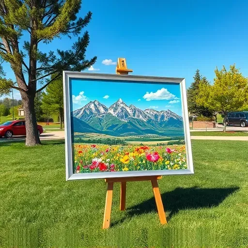 Completed painting of a scenic view in Centennial, Colorado, showcasing vibrant colors and serene landscapes.
