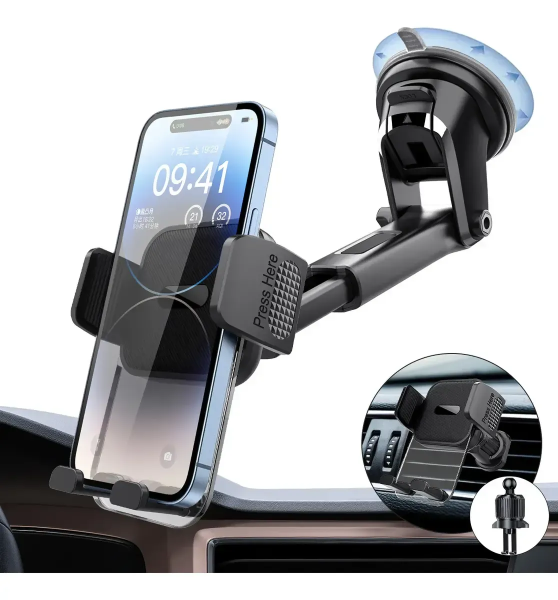 Soporte de celular para auto como accesorio de seguridad