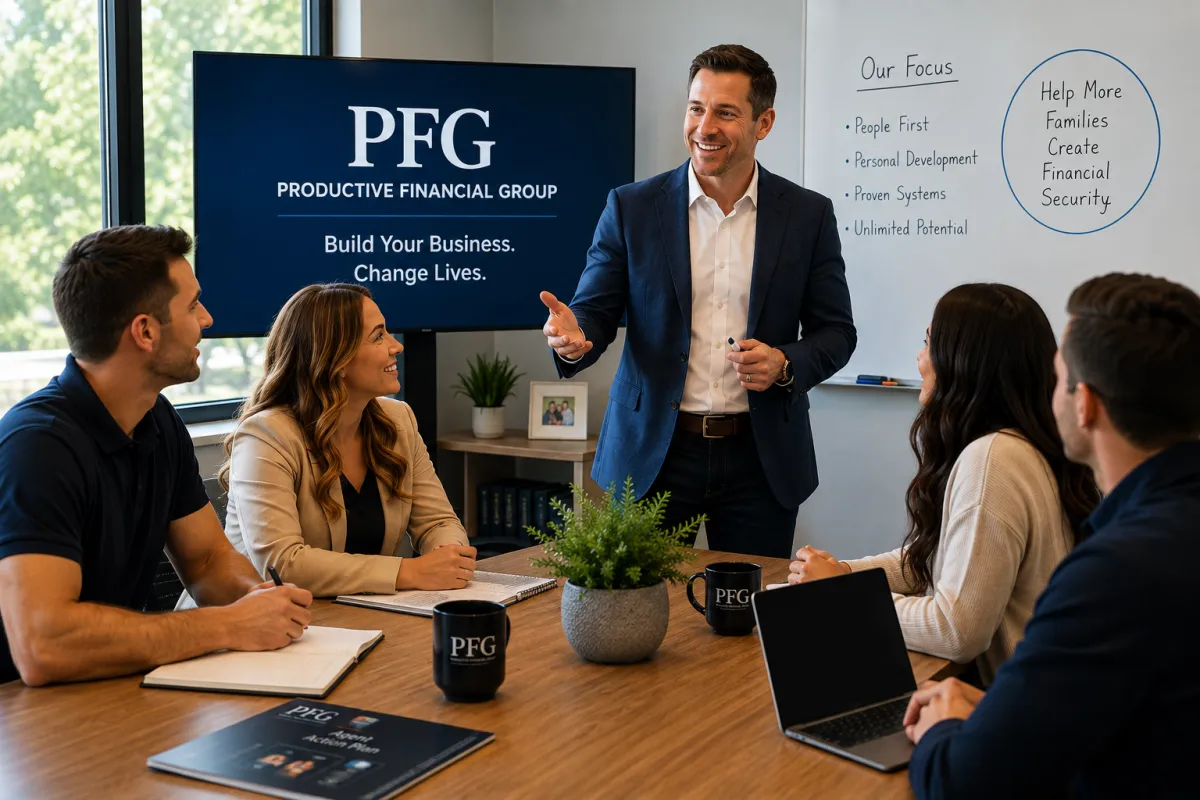 PFG insurance agents participating in a team training and coaching session