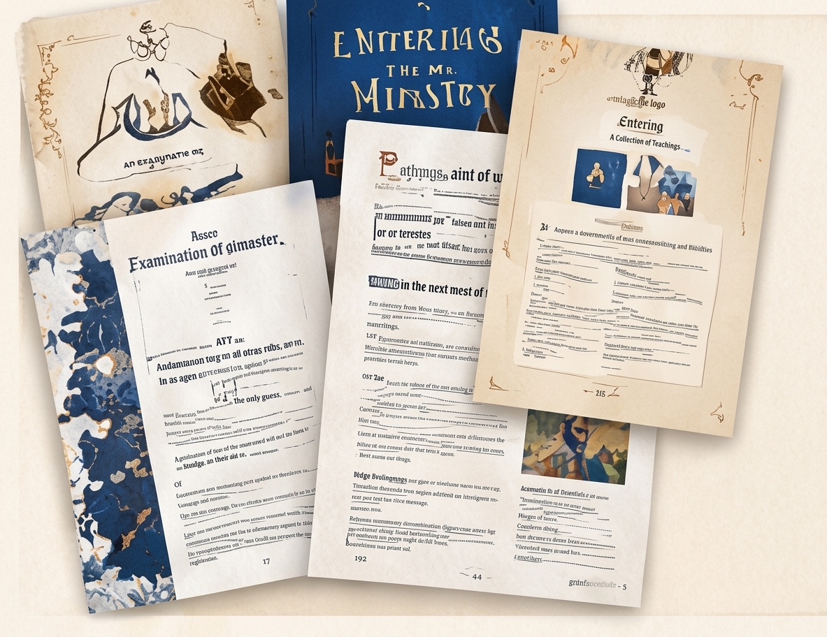 Mockup of 'Church Creative Ministry Planning Kit' documents fanned out