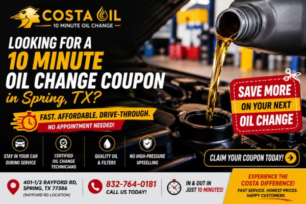 10 Minute Oil Change Coupon in Spring