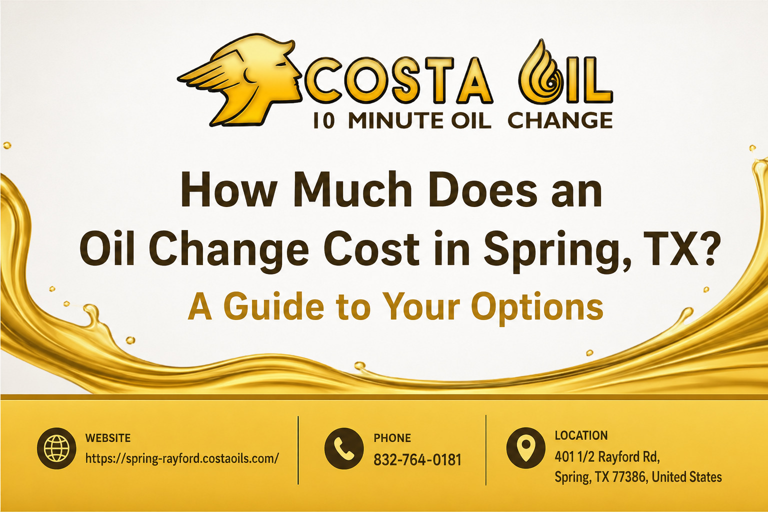 How Much Does an Oil Change Cost in Spring, TX