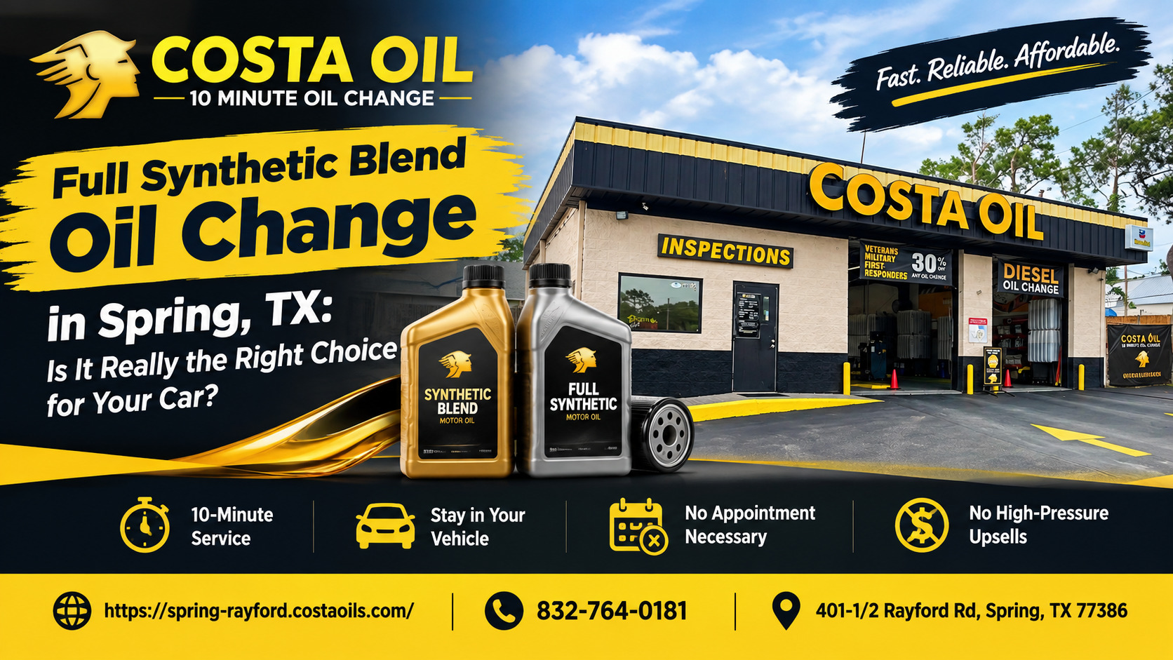 Full Synthetic Blend Oil Change in Spring, TX