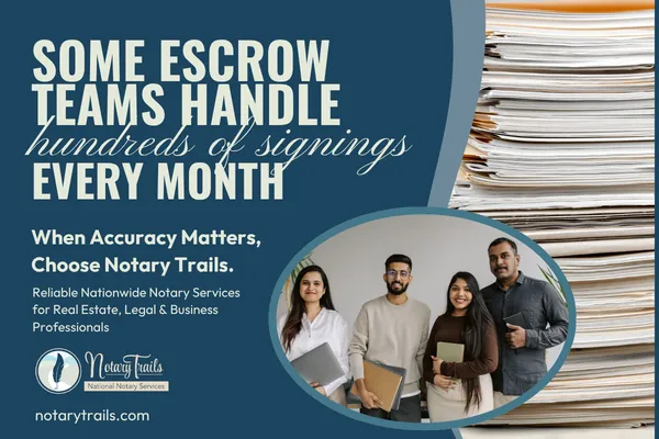 image with blog title, escrow team and a stack of documents