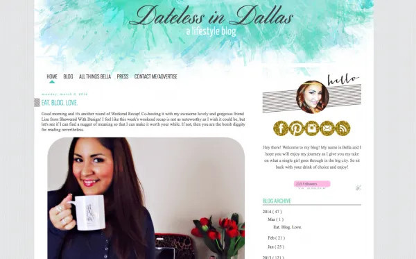 Dateless in Dallas is one of the most engaging lifestyle blogs about the city.