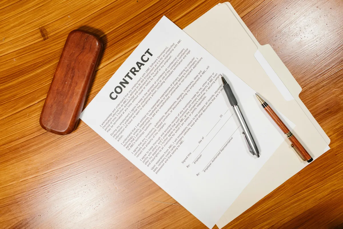 A paper contract waiting to be turned into actionable text by ContractSage's powerful OCR engine