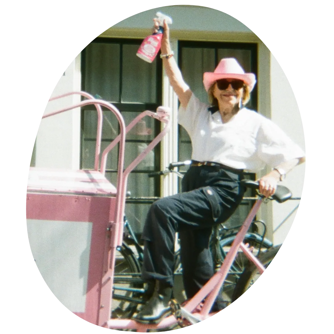 Cleaning professional on a cargo bike in Amsterdam