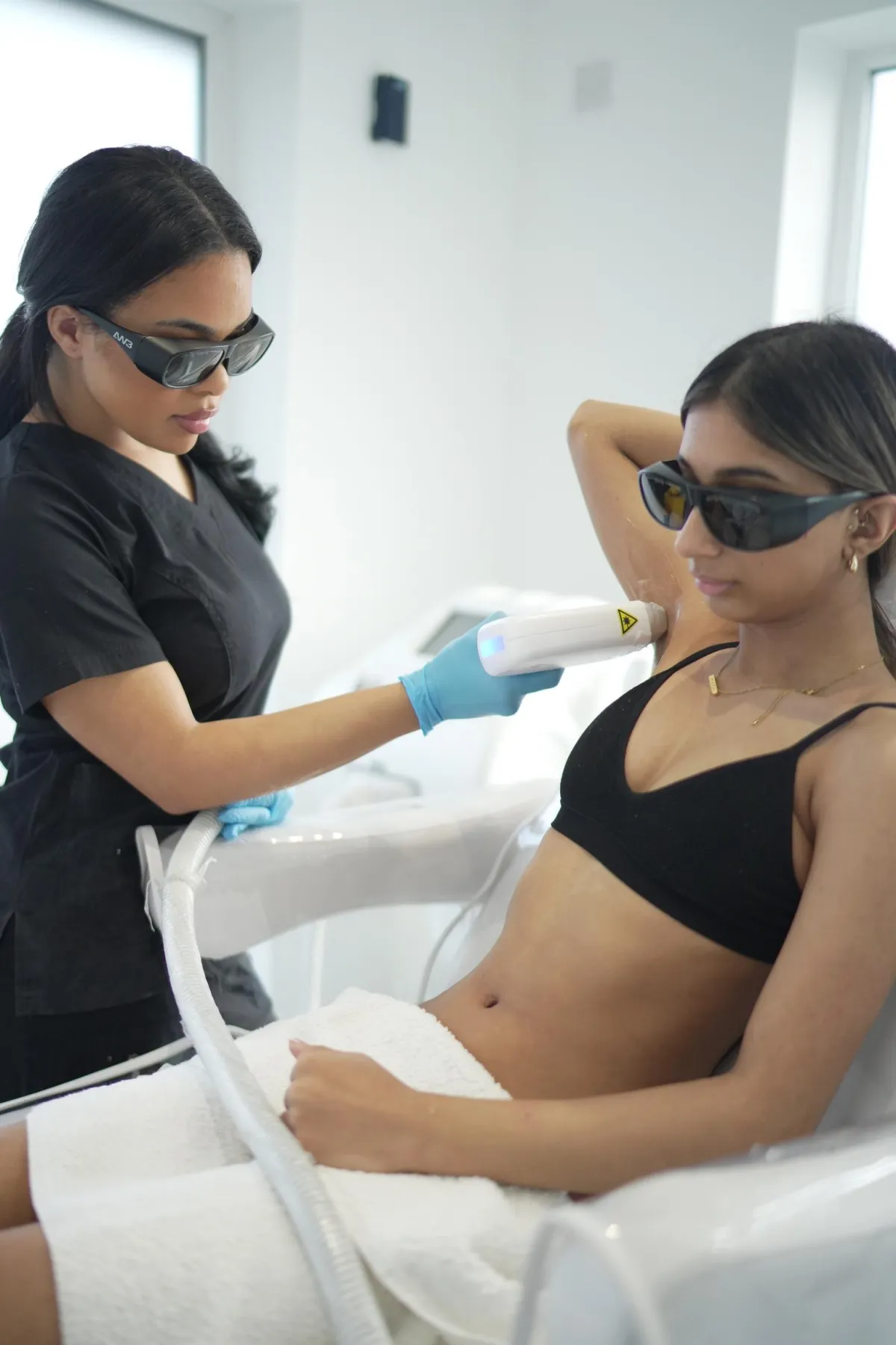 Laser location laser hair removal treatment